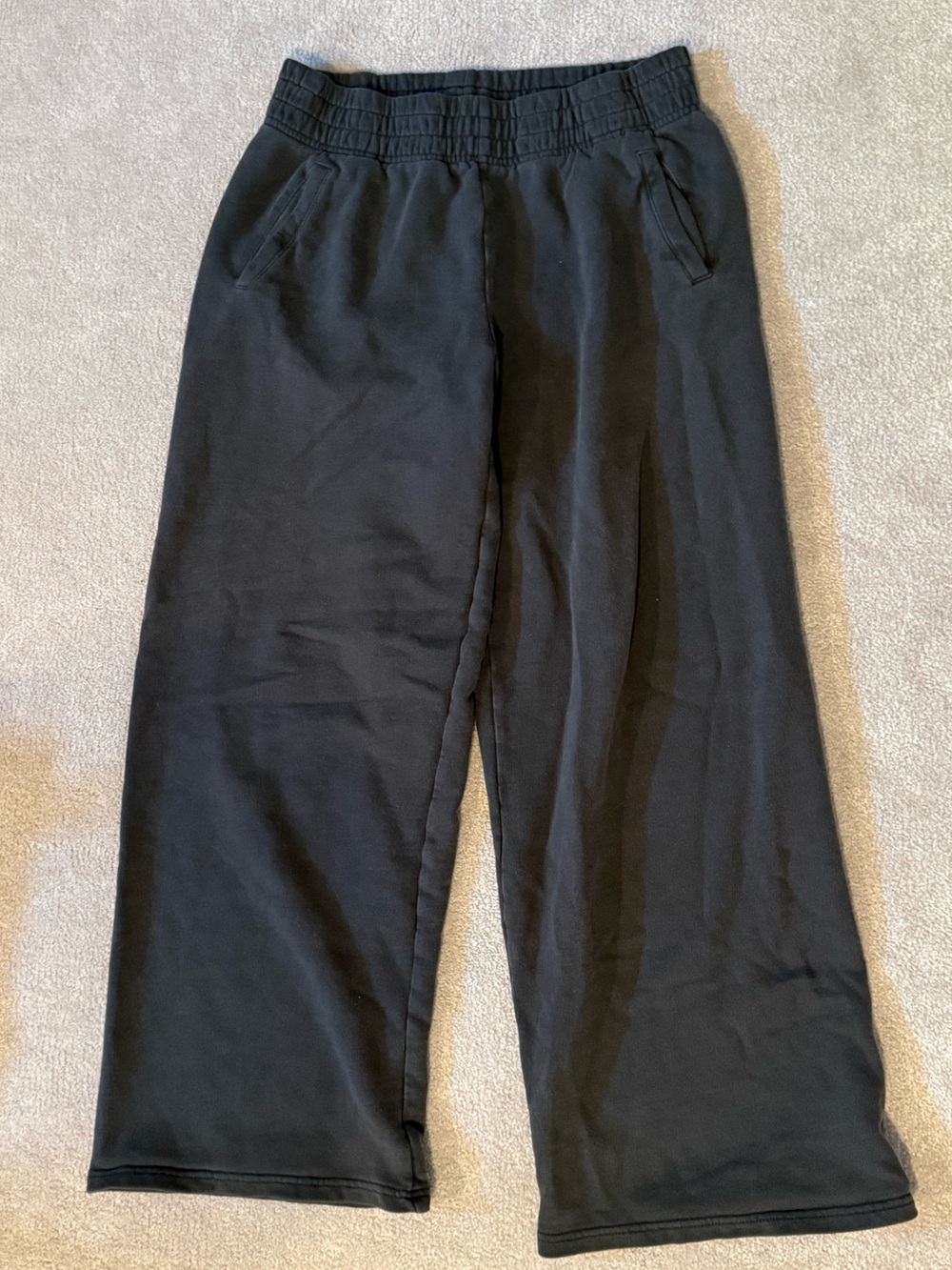 aerie Charcoal Wide-Leg Pull-On Pants